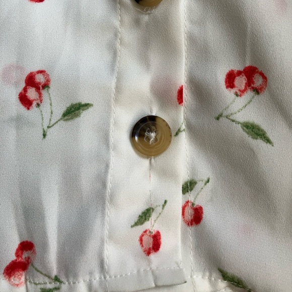 Pink Rose short sleeve top with cherries - Picture 8 of 8
